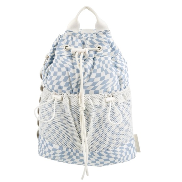 Dagne Dover Nova Sling Bag in Check Mix Blue + White - Picture 1 of 14